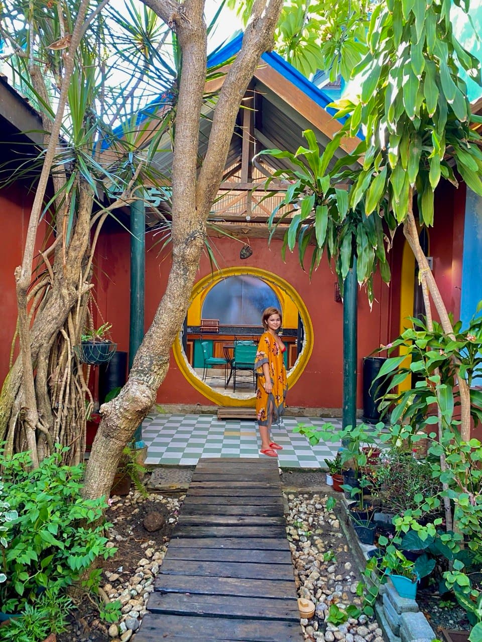The rented five-bedroom house in Boracay Station 2, a two-storey property with a front entrance and quiet residential street