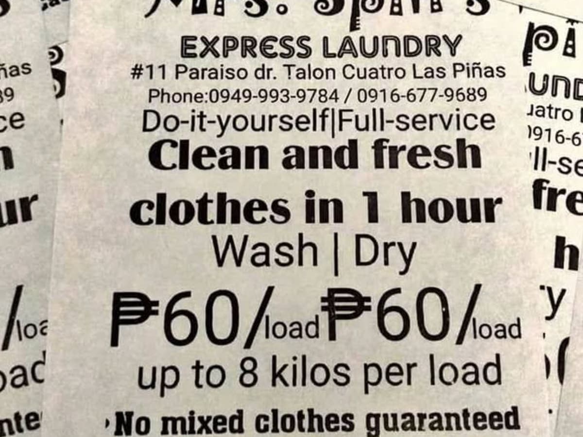 Mrs. Spin's Express Laundry laundry shop in Las Piñas