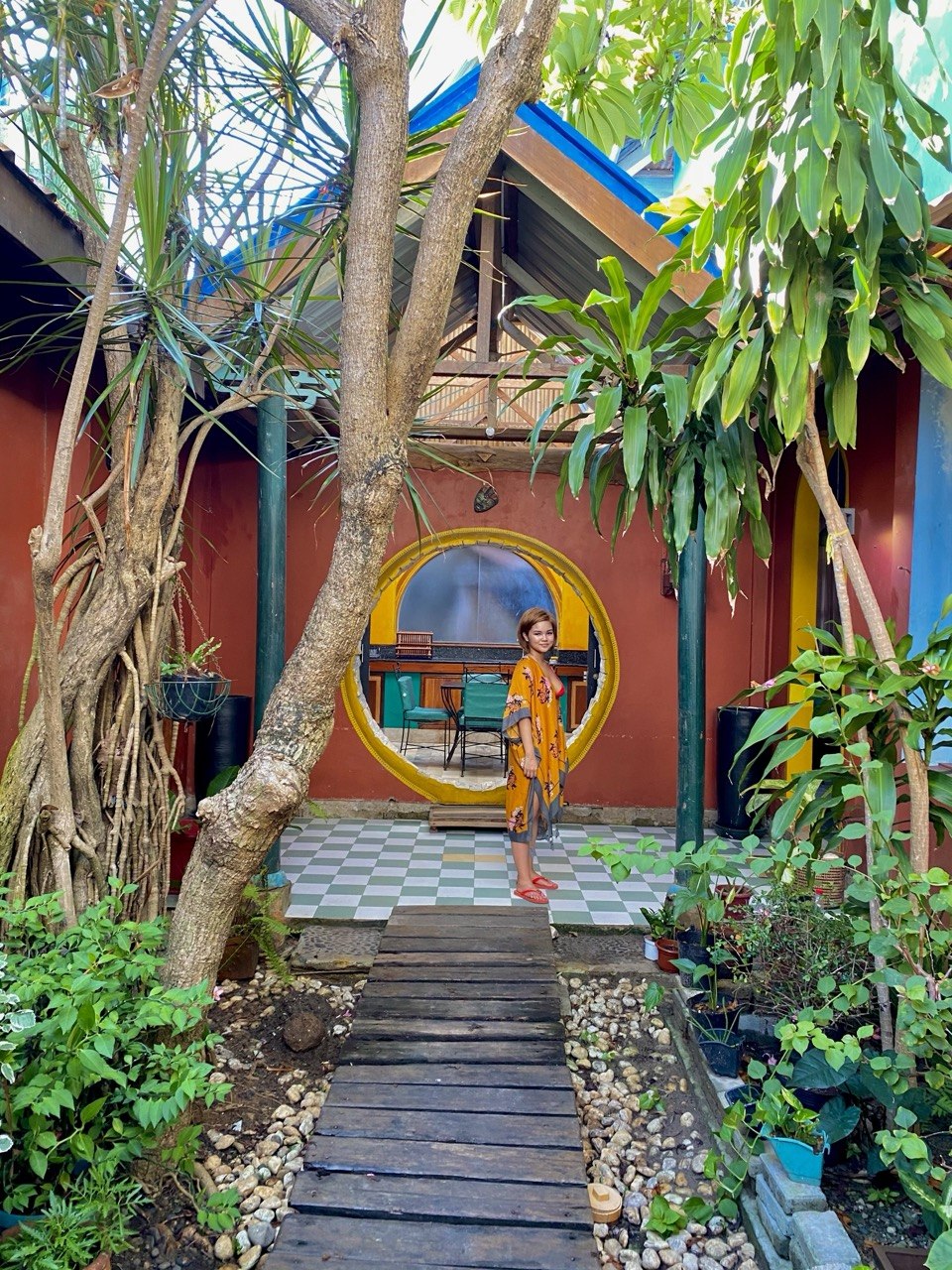 The rented five-bedroom house in Boracay Station 2, a two-storey property with a front entrance and quiet residential street